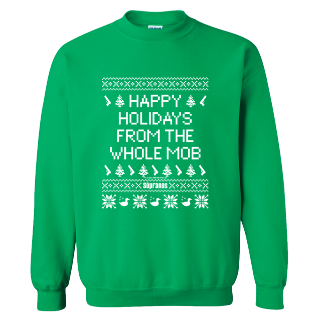 The Sopranos Whole Mob Ugly Holiday Fleece Crewneck Sweatshirt