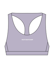 The Racer Bra - Lavender - Heat Bootcamp - Center Chest & Back - White