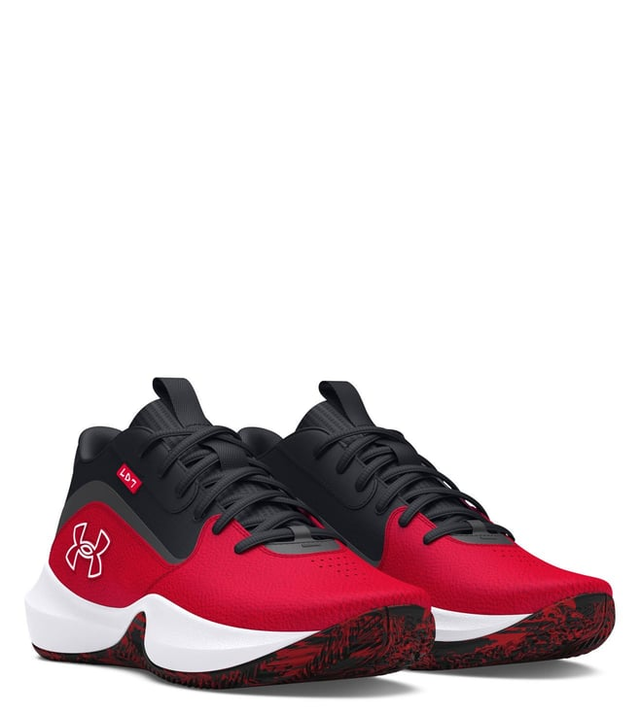 Under Armour Men's Lockdown 7 Red Logo Sneakers