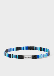 Blue Stripe Flat Bead Bracelet