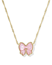 Haley Bow Gold Short Pendant Necklace