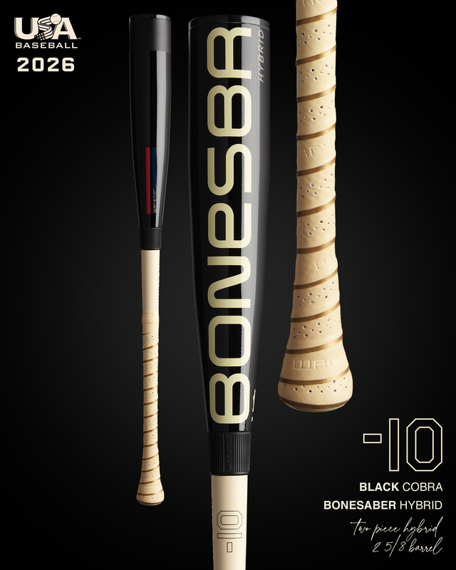 2026 BONESABER HYBRID BLACK COBRA EDITION USA METAL BASEBALL BAT -10