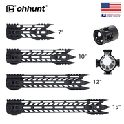 ohhunt® Gen2 AR-15 Javelin Handguard M-LOK Free Float with Steel Barrel Nut 7" 10" 12" 15"