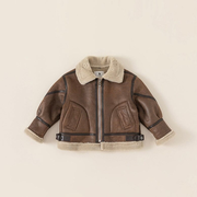 Vintage Winter Plush Suede Biker Jacket