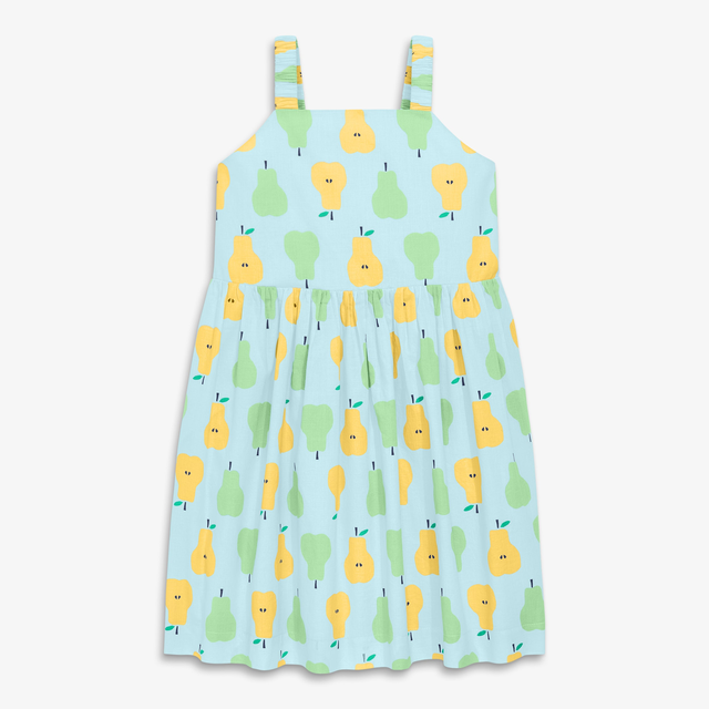 Kids woven tank sundress in cutout pears
