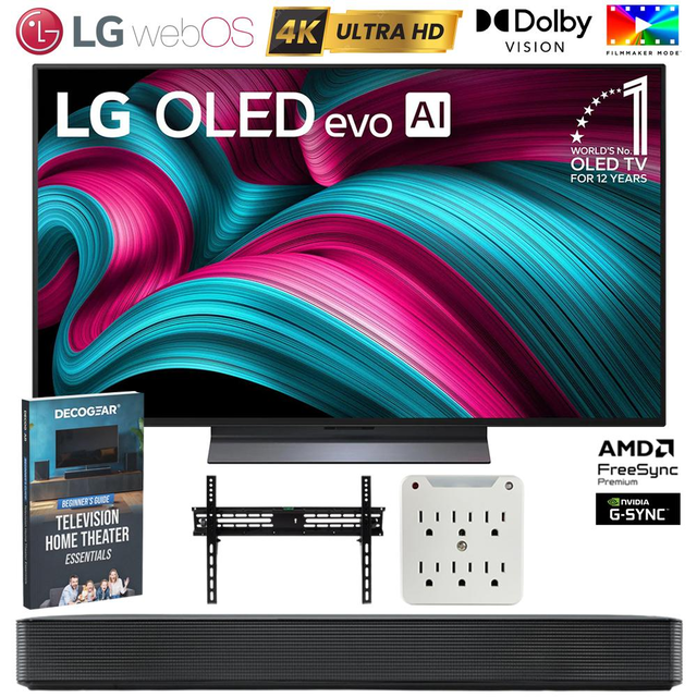 LG 48 Inch C5 Series OLED evo 4K UHD Smart webOS TV (2025) w/ SKM1 Soundbar Bundle