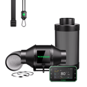 Smart Air Filtration PRO G4 Kit 4", AeroZesh G4 Inline Duct Fan w/GrowHub E42A+ Temp. Humidity WiFi-Controller, Carbon Filter & Ducting, Cooling & Ventilation System for Grow Tent, Hydroponics