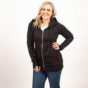 Luna Black Full zip Women's Hoodie