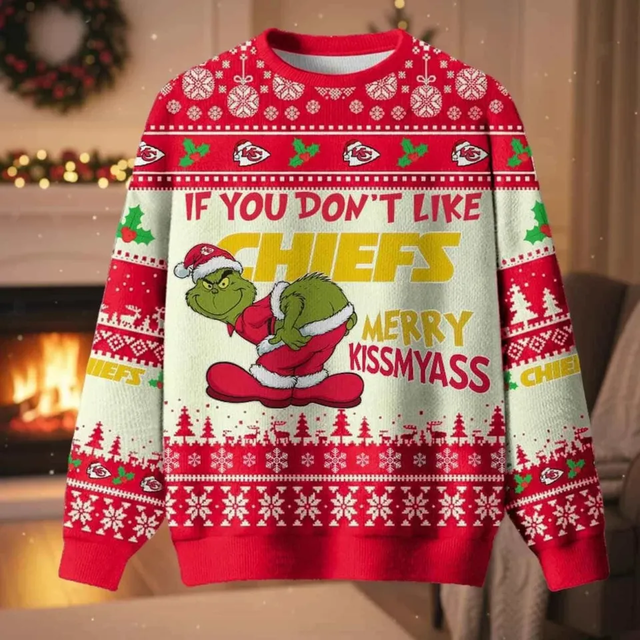 Kansas funny character If You Dont Like Chiefs Merry Kissmyass Ugly Christmas Sweater Kids's 3XS sold by Hawk Playing | SKU 2143346773 | Printerval