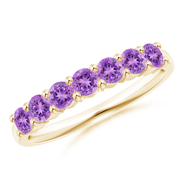 Half Eternity Seven Stone Amethyst Wedding Ring