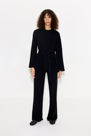 Max Belted Knit Cardigan In Black