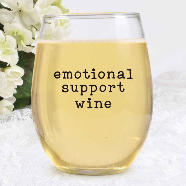 Emotional Support Wine Glass