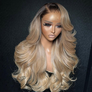 Tuneful Ombre Ash Blonde 13x6 Lace Front Human Hair 250% Density Wigs