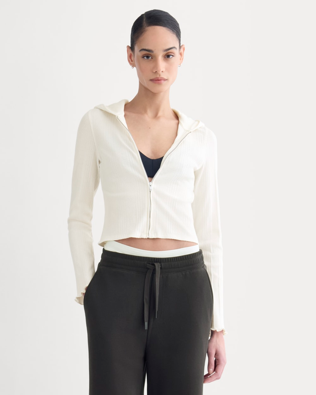 Lounge Rib Hoodie | Bone