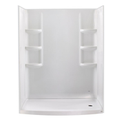 Ovation Curved 30 in. x 60 in. x 72 in. 3-piece Direct-to-Stud Alcove Shower Wall in Arctic White