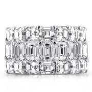 Triple Row Eternity Created White Sapphire Wedding Band