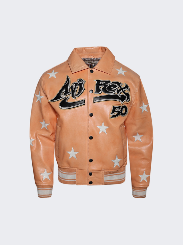 Avirex A2 Leather Jacket Orange
