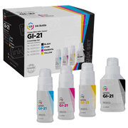 Compatible Canon GI-21 Ink Bottle 4-Pack (Black, Cyan, Magenta, Yellow)