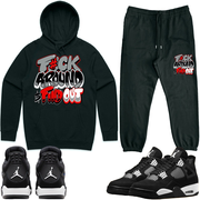 Jordan 4 White Thunder 4s Sneaker Outfit - Hoodie & Jogger Sweat Suit - RED F#CK