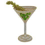 HEIDI DAUS®"Big Dirty Martini" Crystal Martini Pin