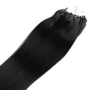 Pre bounded micro loop hair extensions in virgin human hair off black #1b color 1g/piece 100 pieces per pack [MLV-1B]