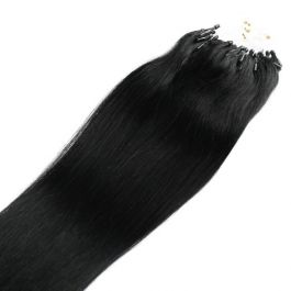 Pre bounded micro loop hair extensions in virgin human hair off black #1b color 1g/piece 100 pieces per pack [MLV-1B]