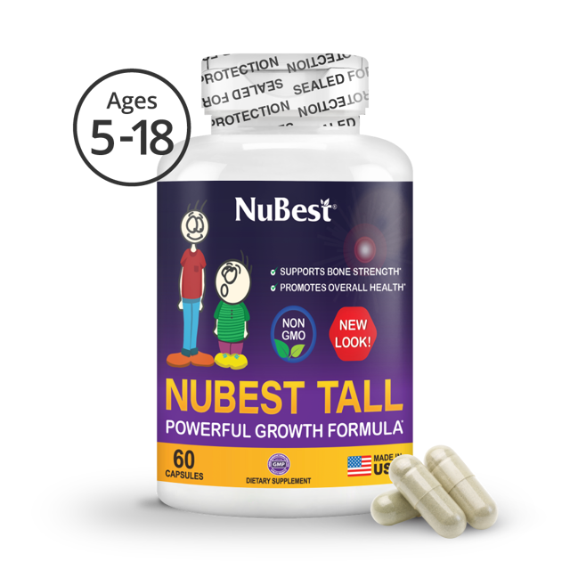 NuBest Tall, Powerful Growth for Kids & Teens (5+), Non-Milk Drinkers, 60 Capsules