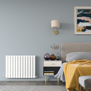 Milano Alpha - White Horizontal Flat Panel Designer Radiator - 635mm Tall - Choice Of Width