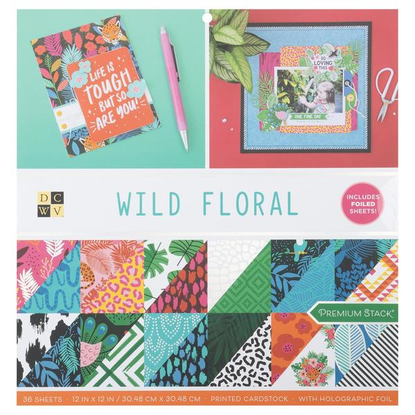 Wild Floral - DCWV Premium Paper 12"X12" 36/Pkg