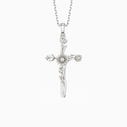 Floral Cross April Daisy Birth Flower Necklace