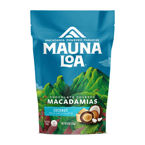 Chocolate Covered Macadamias - Milk Chocolate Coconut Medium Bag