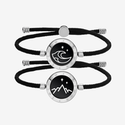 Mountain&Sea Touch Bracelets with Milan Rope(Black+Black)