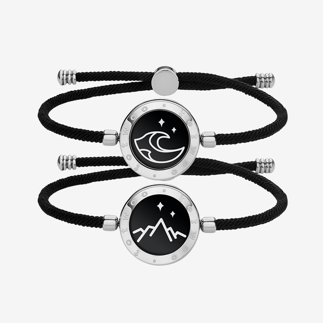 Mountain&Sea Touch Bracelets with Milan Rope(Black+Black)