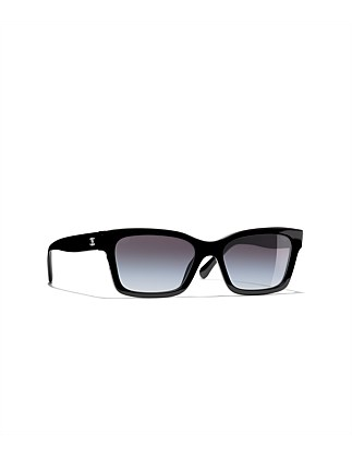 Chanel Rectangle Black Grey Gradient Polar Sunglasses | David Jones