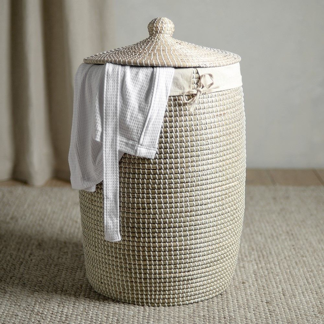 Home Accessories Seagrass Basket With Lid - Large