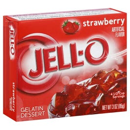 Jell O Gelatin Dessert, Strawberry - 3 oz