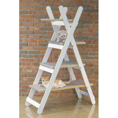 Triangle Ladder Step Modern Folding Cat Tree with Platforms - TOY0091720110