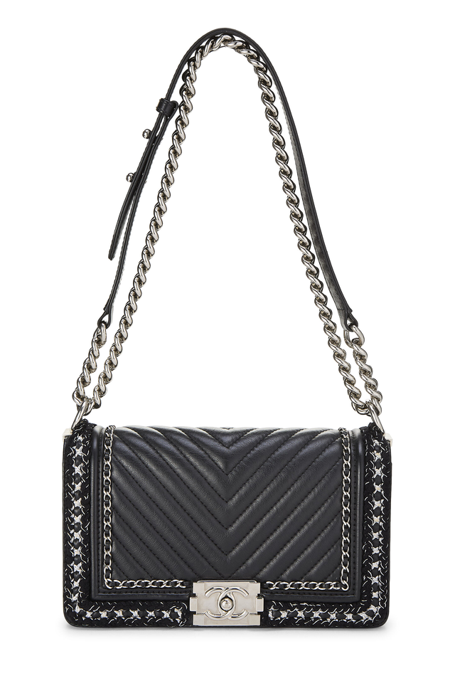 Black Quilted Calfskin Jacket Boy Bag Medium