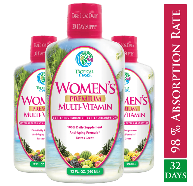 Women's Premium Liquid Multivitamin, Superfood, & Herbal Blend -- 32 fl oz, 32 serv.