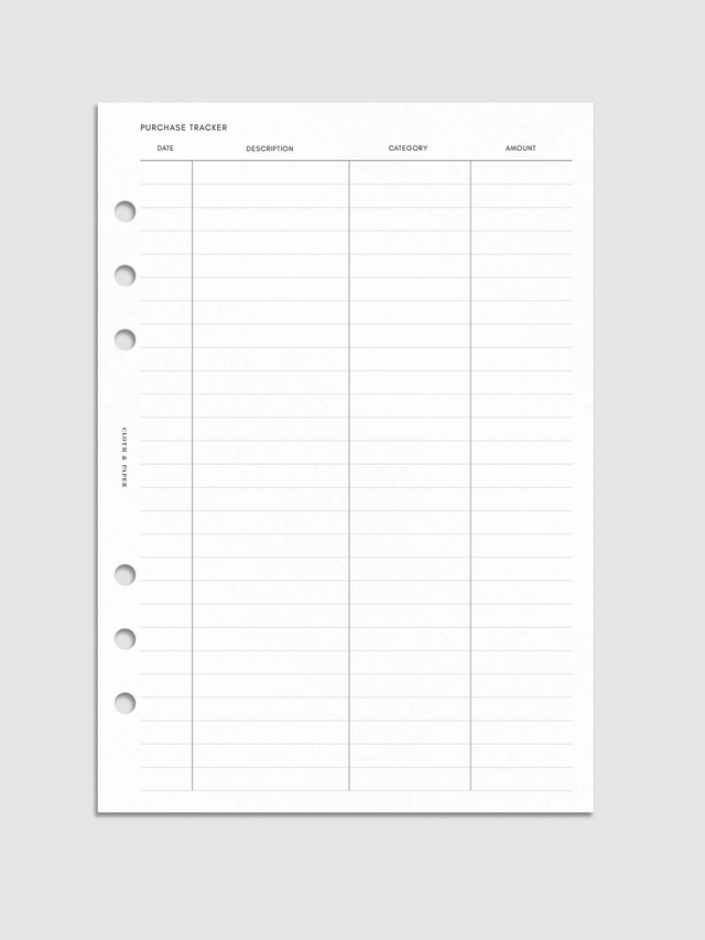 Purchase Tracker Inserts