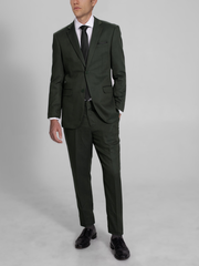 Pine Green Herringbone Two Button Suit