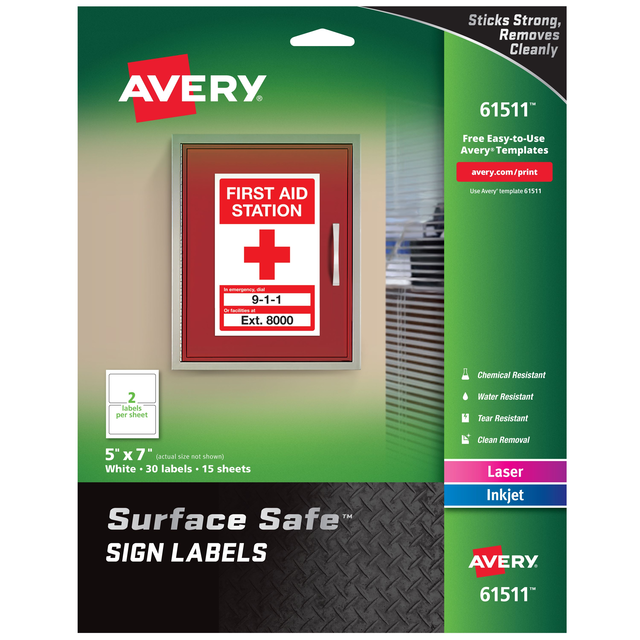 Surface Safe® Sign Labels 61511 | Avery