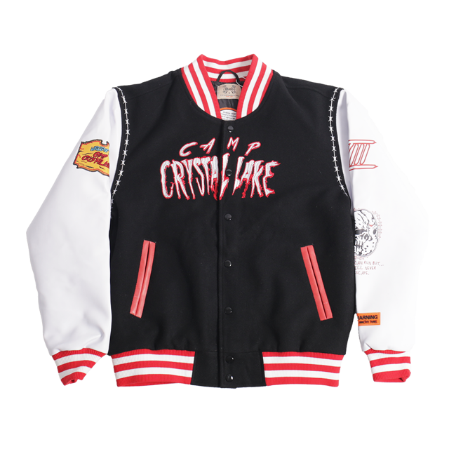 BRAND X JASON CAMP CRYSTAL LAKE YOUTH VARSITY JACKET (BLACK)