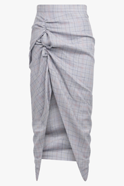 Side Panther Prince Of Wales Check Print Skirt | Grey