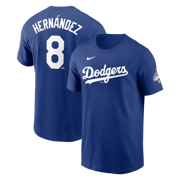 Men's Los Angeles Dodgers Enrique Hernández Nike Royal 2025 World Series Champions Name & Number T-Shirt