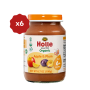Holle Organic Baby Food Jar - Apple & Plum - 6 Jars
