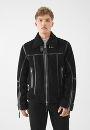 Real Suede Landor Shearling Jacket | Black