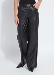 Azara Wide Leg Vegan Leather Pant
