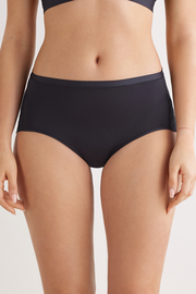 Microfiber and Lace High Rise Panties