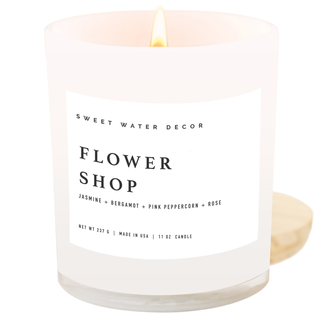 Flower Shop Soy Candle - White Jar - 11 oz